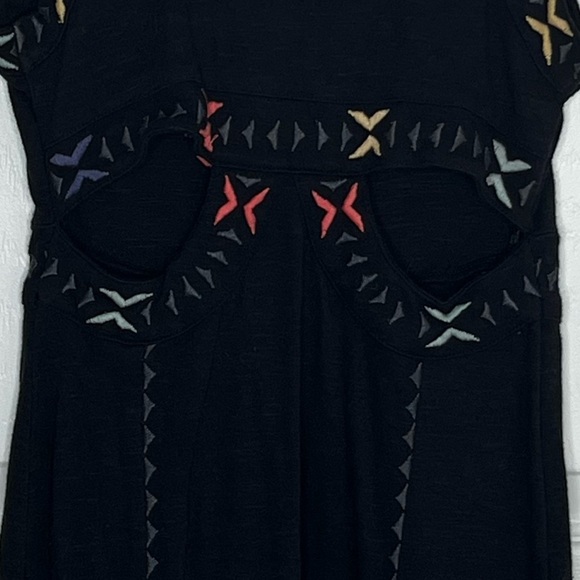Free People Embroidered Black Mini Dress - Picture 5 of 5